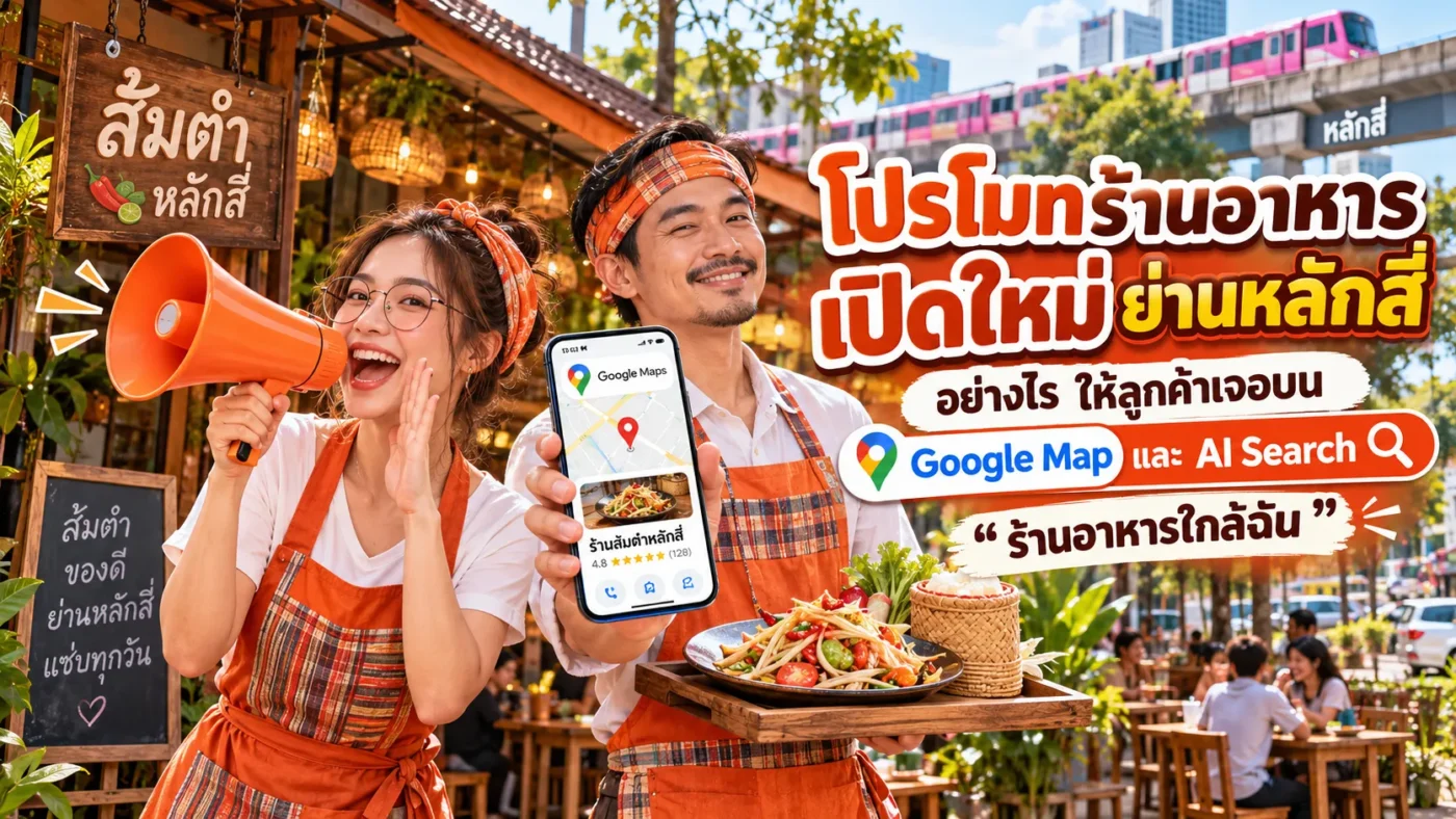 โปรโมทร้านอาหารเปิดใหม่ ใกล้หลักสี่ บน Google Maps และ AI Search ร้านอาหารใกล้ฉัน หลักสี่.com