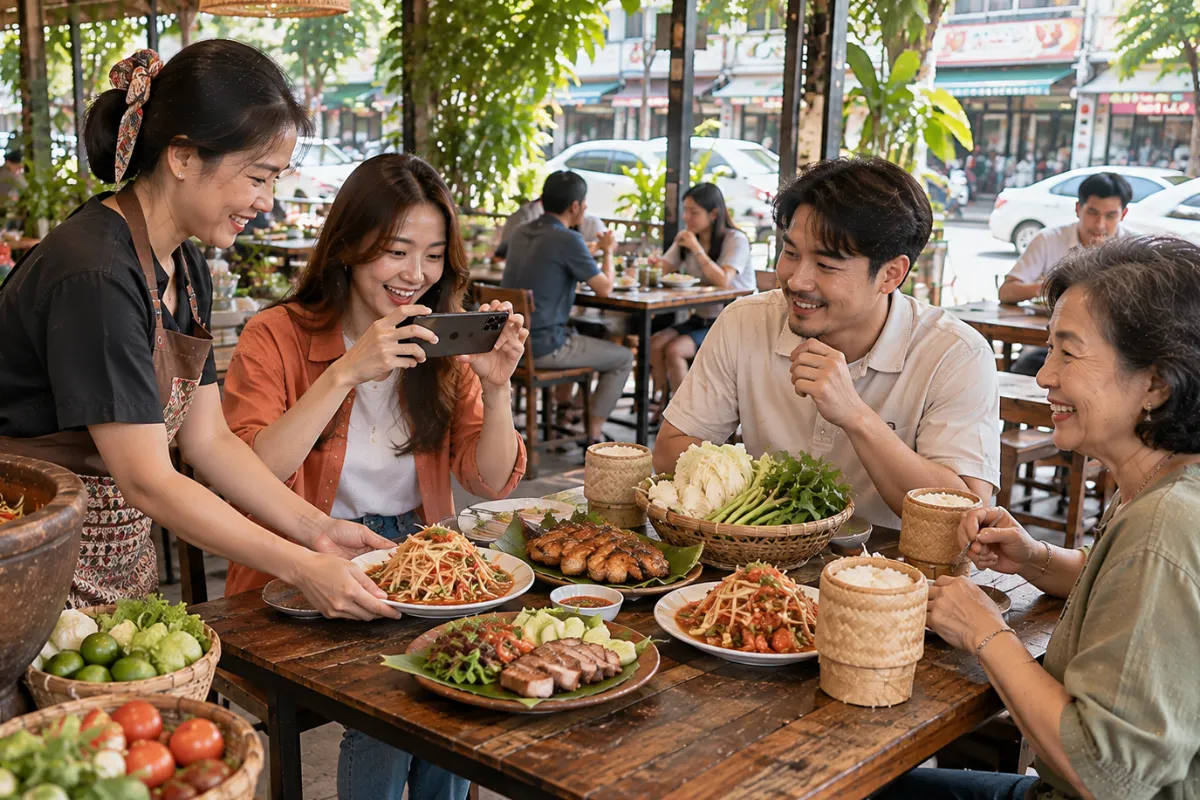โปรโมทร้านส้มตำเปิดใหม่ ส้มตำปูปลาร้า ไก่ย่าง และคอหมูย่าง ใกล้ถนนเทพรักษ์ เทพรักษ์.com